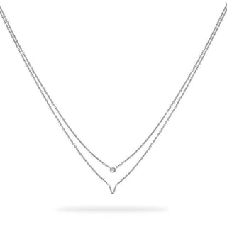 Layered Initial Necklace with Diamonds