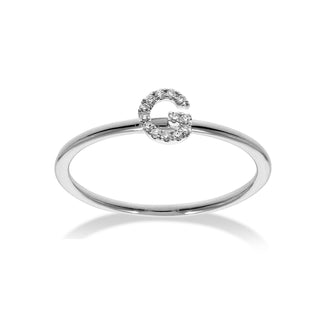 Stackable Initial Ring with Diamonds