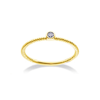 Stackable Solitary Ring with Diamond