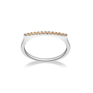 Stackable Bar Ring with Brown Diamonds
