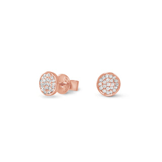Circle Ear Studs with Diamonds
