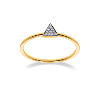 Triangel stapelbare ring met diamanten