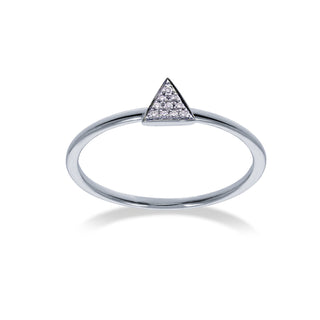 Triangel stapelbare ring met diamanten