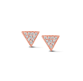 Triangle Ear Studs with Diamonds