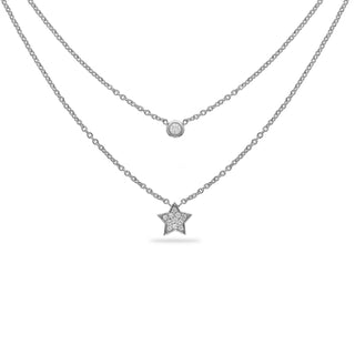 Layered Star Necklace with Diamonds