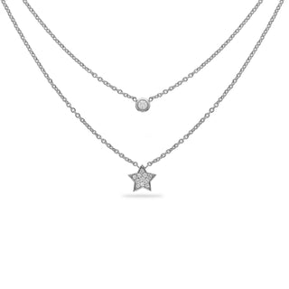 Dubbele ster ketting met diamanten