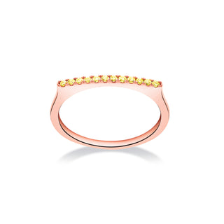 Stackable Bar Ring with Yellow Sapphires