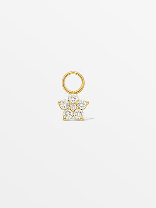 Floral Huggie Charm with Diamonds