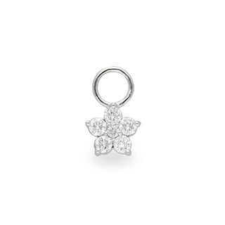 Floral Huggie Charm with Diamonds