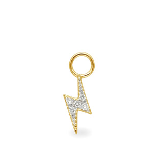 Lightning Bolt Huggie Charm with Diamonds