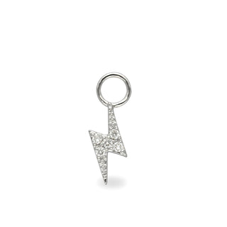 Lightning Bolt Huggie Charm with Diamonds