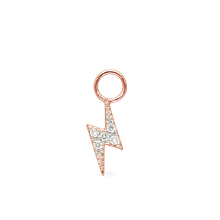 Lightning Bolt Huggie Charm with Diamonds