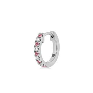 Near Eternity Huggies with Diamonds & Pink Sapphires