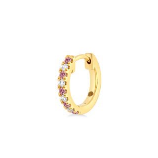 Near Eternity Huggies with Diamonds & Pink Sapphires