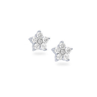 Floral oorstekers met diamanten