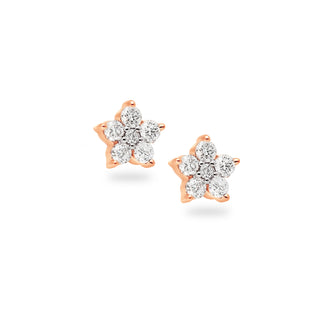 Floral oorstekers met diamanten