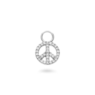 Peace Huggie Charm with Diamonds