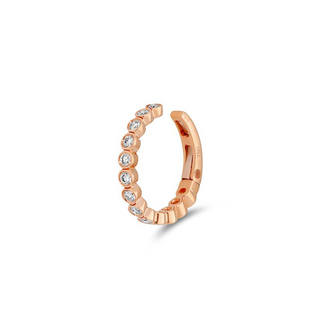 Enkele Bezel Ear Cuff in geelgoud met diamanten