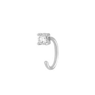 Single Stud Ear Hugger with Diamond