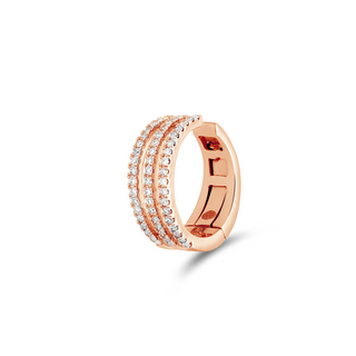 Triple Wrap Ear Cuff in geel goud met diamanten