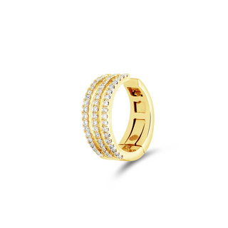 Triple Wrap Ear Cuff in geel goud met diamanten