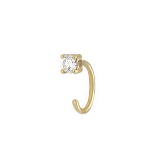 Single Stud Ear Hugger with Diamond