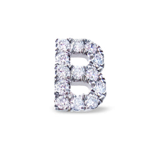 Single Initial Ear Stud with Diamonds