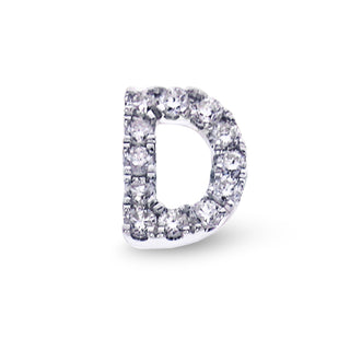 Single Initial Ear Stud with Diamonds