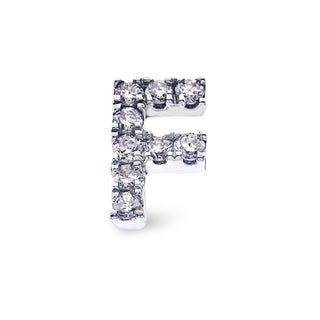 Single Initial Ear Stud with Diamonds