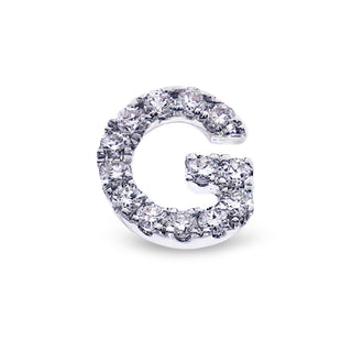 Single Initial Ear Stud with Diamonds