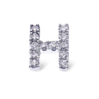 Single Initial Ear Stud with Diamonds