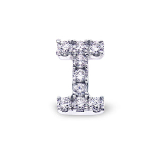 Single Initial Ear Stud with Diamonds