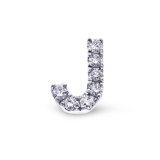 Single Initial Ear Stud with Diamonds