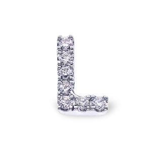 Single Initial Ear Stud with Diamonds