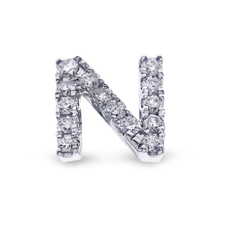 Single Initial Ear Stud with Diamonds