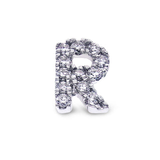 Single Initial Ear Stud with Diamonds