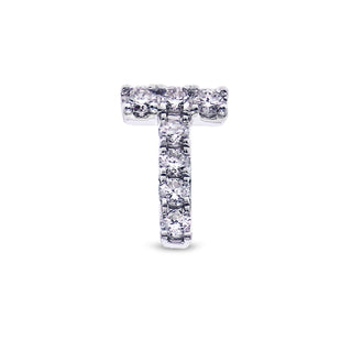 Single Initial Ear Stud with Diamonds