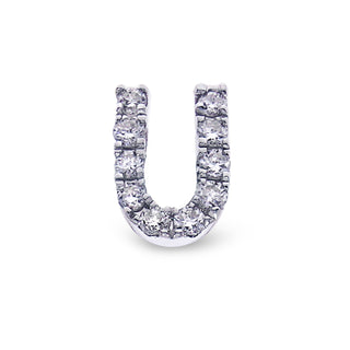 Single Initial Ear Stud with Diamonds