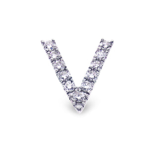 Single Initial Ear Stud with Diamonds