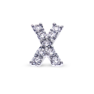 Single Initial Ear Stud with Diamonds