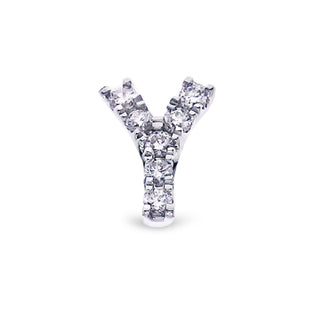 Single Initial Ear Stud with Diamonds