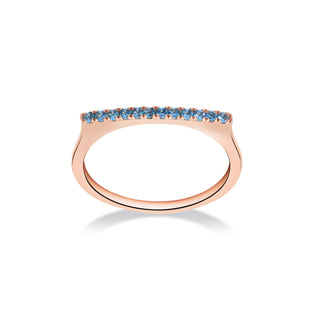 Stackable Bar Ring with Blue Topaz