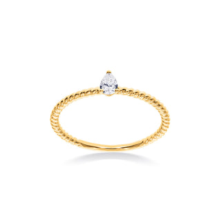 Fancy peervormige diamant solitairring
