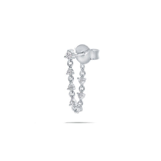 Diamond Ear Stud with Diamond Chain