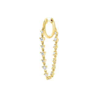 Single Huggie with Diamond Chain