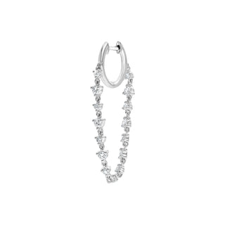 Single Huggie with Diamond Chain