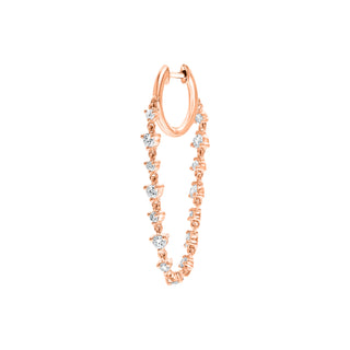 Single Huggie with Diamond Chain