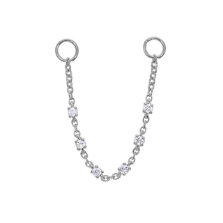 18 Karat Gold & Diamond Connection Chain for Earrings - 4 CM
