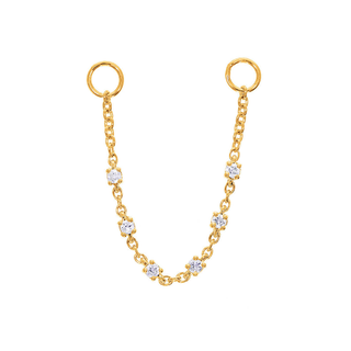 18 Karat Gold & Diamond Connection Chain for Earrings - 4 CM