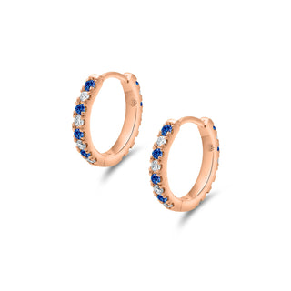 Eternity Midi Huggies with Diamonds & Blue Sapphires